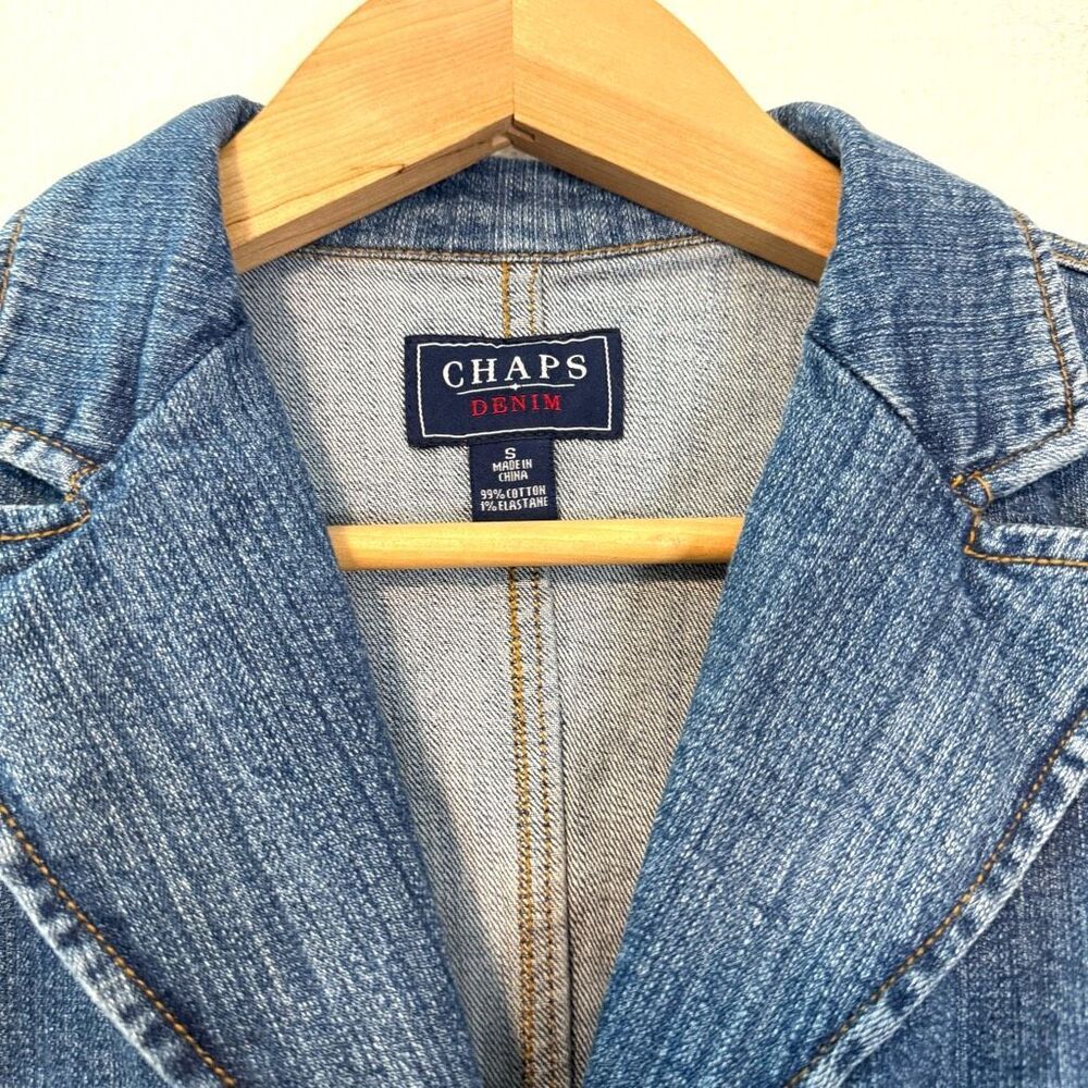 Vintage Chaps Denim Button Down Jacket Size Small - image 3